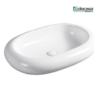 DOCASA 243A 640mm Ceramic White Counter Top Basin Sinki Tandas Bilik Mandi For Bathroom,Dining Area, And Outdoor Murah