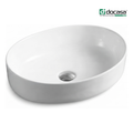 DOCASA 1094 510mm Ceramic White Counter Top Basin | Modern Wash Sink for Bathroom & Bilik Air