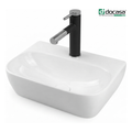 DOCASA K59 420mm Ceramic White Counter Top Basin | Modern Wash Sink for Bathroom & Bilik Air