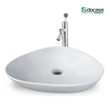 DOCASA K147A 490mm Ceramic White Counter Top Basin | Modern Wash Sink for Bathroom & Bilik Air