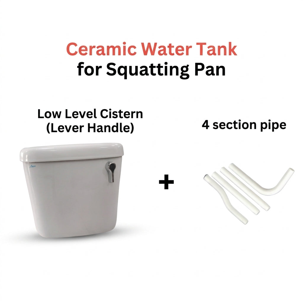 Asher T62 Ceramic Cistern Set for 2-Piece Close Couple Toilet Bowl