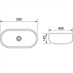 DOCASA 243C 590mm Ceramic White Counter Top Basin Sinki Tandas Bilik Mandi For Bathroom,Dining Area, And Outdoor Murah