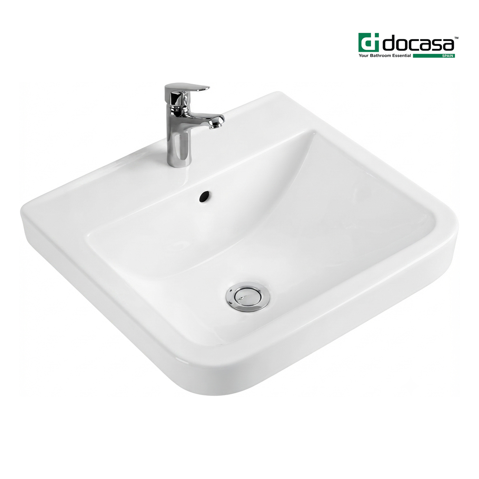 DOCASA B203 500mm Ceramic Wall Hung Basin Sinki Tandas Bilik Mandi For Bathroom, Dining Area, And Outdoor