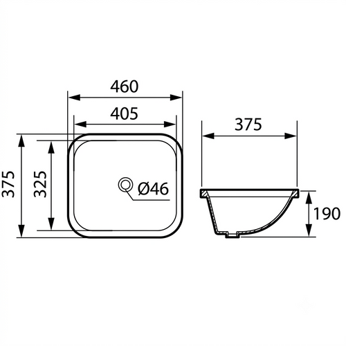 DOCASA 202B 460mm Ceramic White Under Counter Basin Sinki Tandas Bilik Mandi For Bathroom,Dining Area,Outdoor Murah
