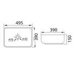 DOCASA 1092 495mm Ceramic White Counter Top Basin | Modern Wash Sink for Bathroom & Bilik Air