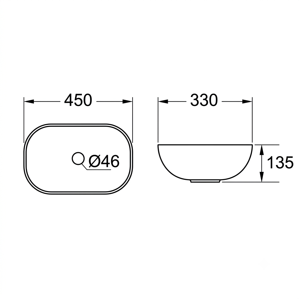 DOCASA 1087G 450mm Gold Counter Top Basin Sinki Tandas Bilik Mandi For Bathroom,Dining Area,Outdoor Murah