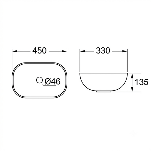 DOCASA 1087G 450mm Gold Counter Top Basin Sinki Tandas Bilik Mandi For Bathroom,Dining Area,Outdoor Murah
