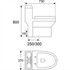 Docasa A890 P-trap 180mm S-Trap 250mm 300mm Bathroom One Piece Rimless Washdown WC Water Closet 1 Piece Jamban Duduk