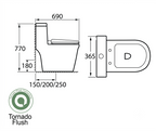 Docasa A286 P-trap 180mm S-Trap 250mm 200mm 150mm Bathroom One Piece Rimless Washdown WC Water Closet 1 Piece Jamban Duduk