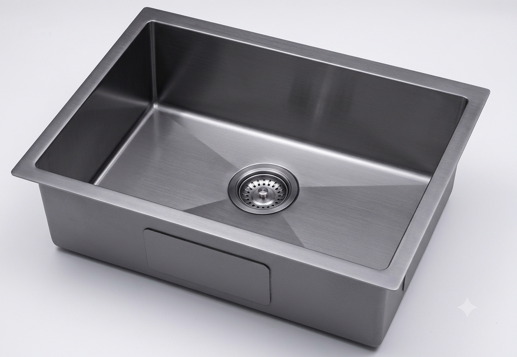 GLORY GL6845-BL 680mm Stainless Steel 201 Kitchen Sink Undermount Single Bowl Matt Sinki Dapur