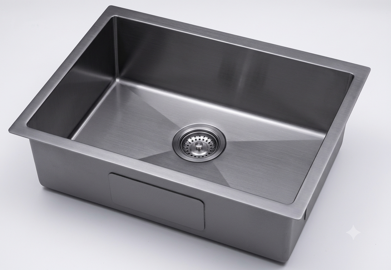 GLORY GL6845-BL 680mm Stainless Steel 201 Kitchen Sink Undermount Single Bowl Matt Sinki Dapur