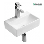 DOCASA B302 360mm Ceramic Wall Hung Basin Sinki Tandas Bilik Mandi For Bathroom, Dining Area, And Outdoor