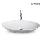 DOCASA K160 680mm Ceramic White Counter Top Basin | Modern Wash Sink for Bathroom & Bilik Air