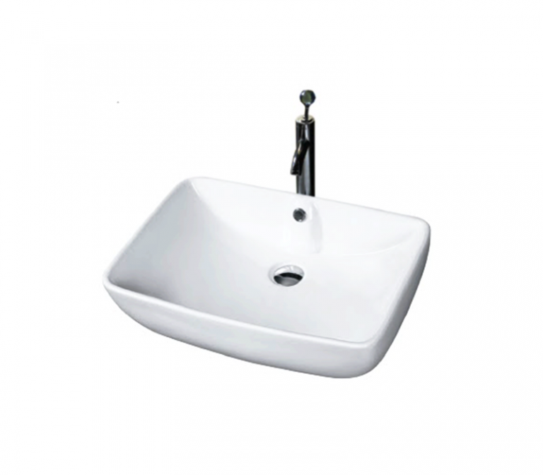DOCASA K149A 590mm Ceramic White Counter Top Basin Sinki Tandas Bilik Mandi For Bathroom,Dining Area, And Outdoor Murah