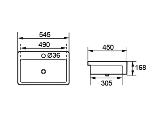 DOCASA K14SR 545mm Ceramic White Semi Recesses Basin Sinki Tandas Bilik Mandi Bathroom,Dining Area, And Outdoor Murah