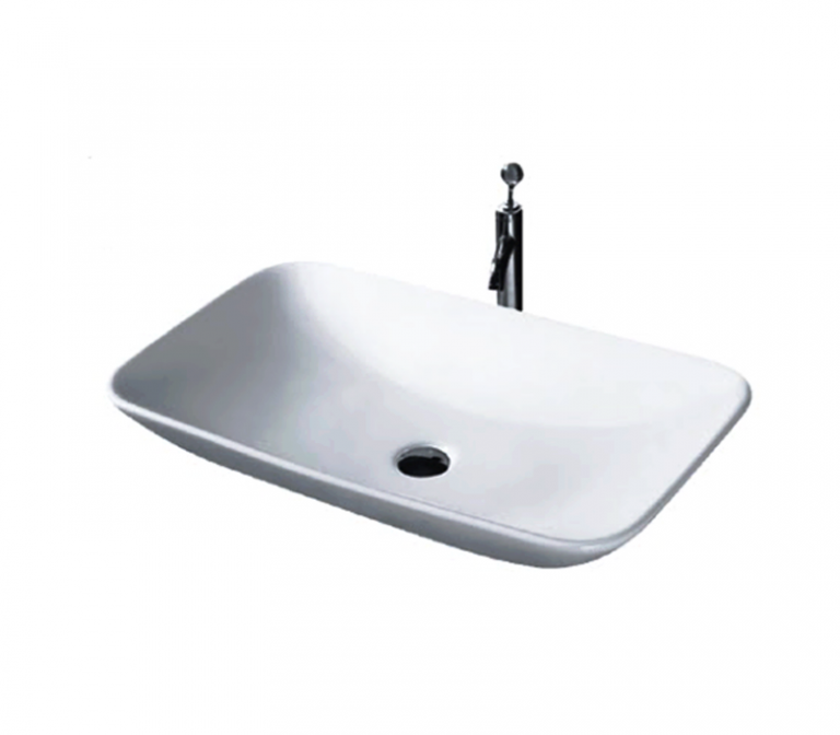 DOCASA K182 690mm Ceramic White Counter Top Basin Sinki Tandas Bilik Mandi For Bathroom,Dining Area, And Outdoor Murah