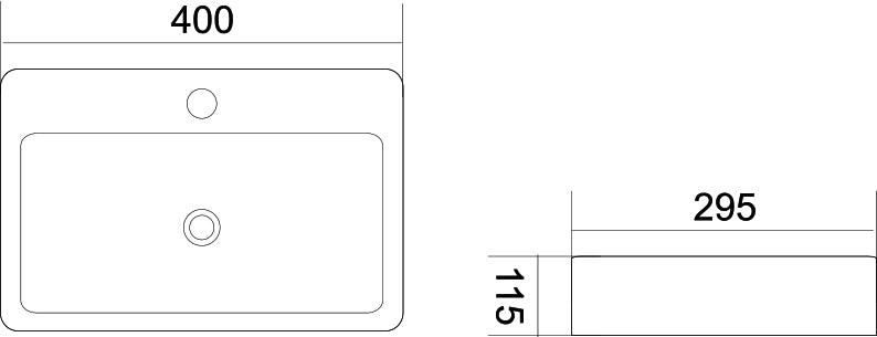 DOCASA K237 400mm Ceramic Counter Top Wall Hung Basin Sinki Tandas Bilik Mandi For Bathroom, Dining Area, And Outdoor