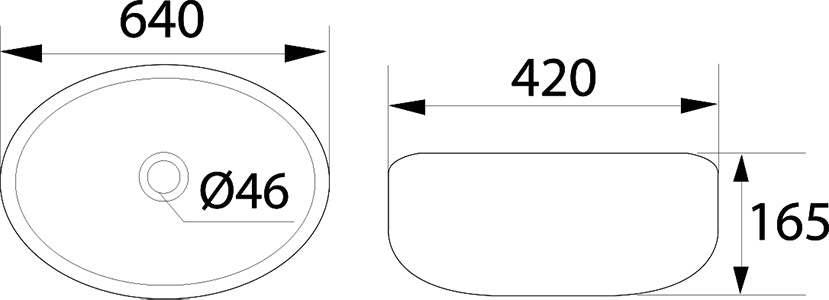 DOCASA K254 640mm Ceramic White Counter Top Basin Sinki Tandas Bilik Mandi For Bathroom,Dining Area, And Outdoor Murah