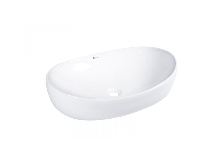 DOCASA K254 640mm Ceramic White Counter Top Basin Sinki Tandas Bilik Mandi For Bathroom,Dining Area, And Outdoor Murah