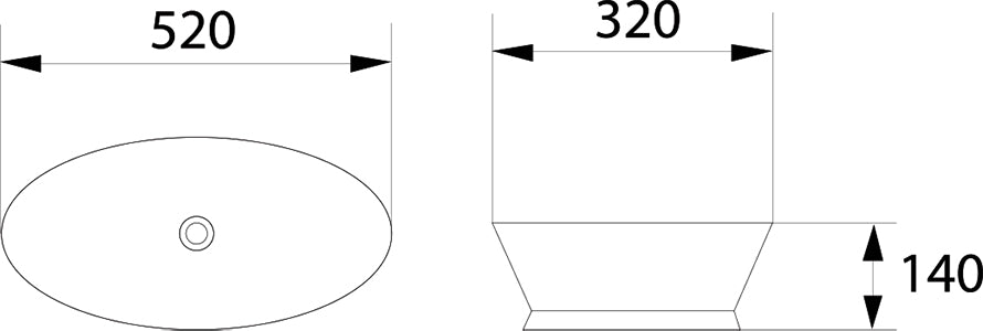 DOCASA K59A 520mm Ceramic White Counter Top Basin Sinki Tandas Bilik Mandi For Bathroom,Dining Area, And Outdoor Murah