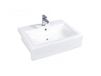 DOCASA K98SR 610mm Ceramic White Semi Recesses Basin Sinki Tandas Bilik Mandi Bathroom,Dining Area, And Outdoor Murah