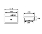 DOCASA K98SR 610mm Ceramic White Semi Recesses Basin Sinki Tandas Bilik Mandi Bathroom,Dining Area, And Outdoor Murah