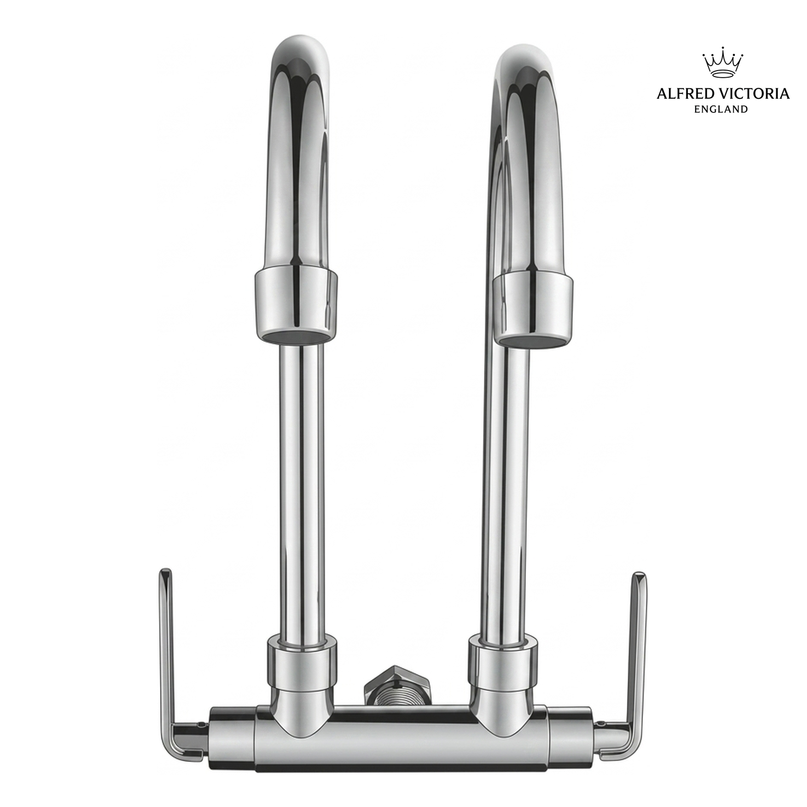 ALFRED VICTORIA 345mm Chrome Quater Turn Wall Sink Tap