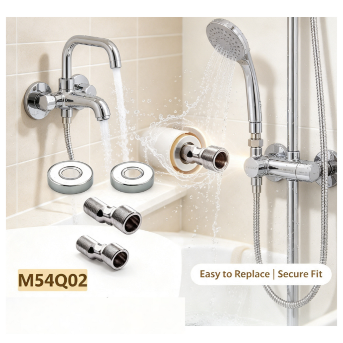 Onimi M54Q02 Mixer Flange with Eccentric Screw Fitting – Chrome