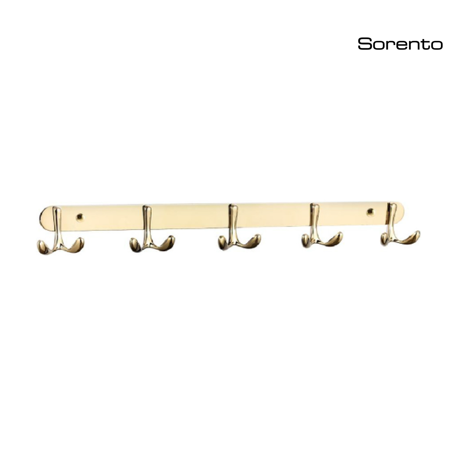 SORENTO SRT1369-5-GY 435mm Gold Brass Five Robe Hook Bar
