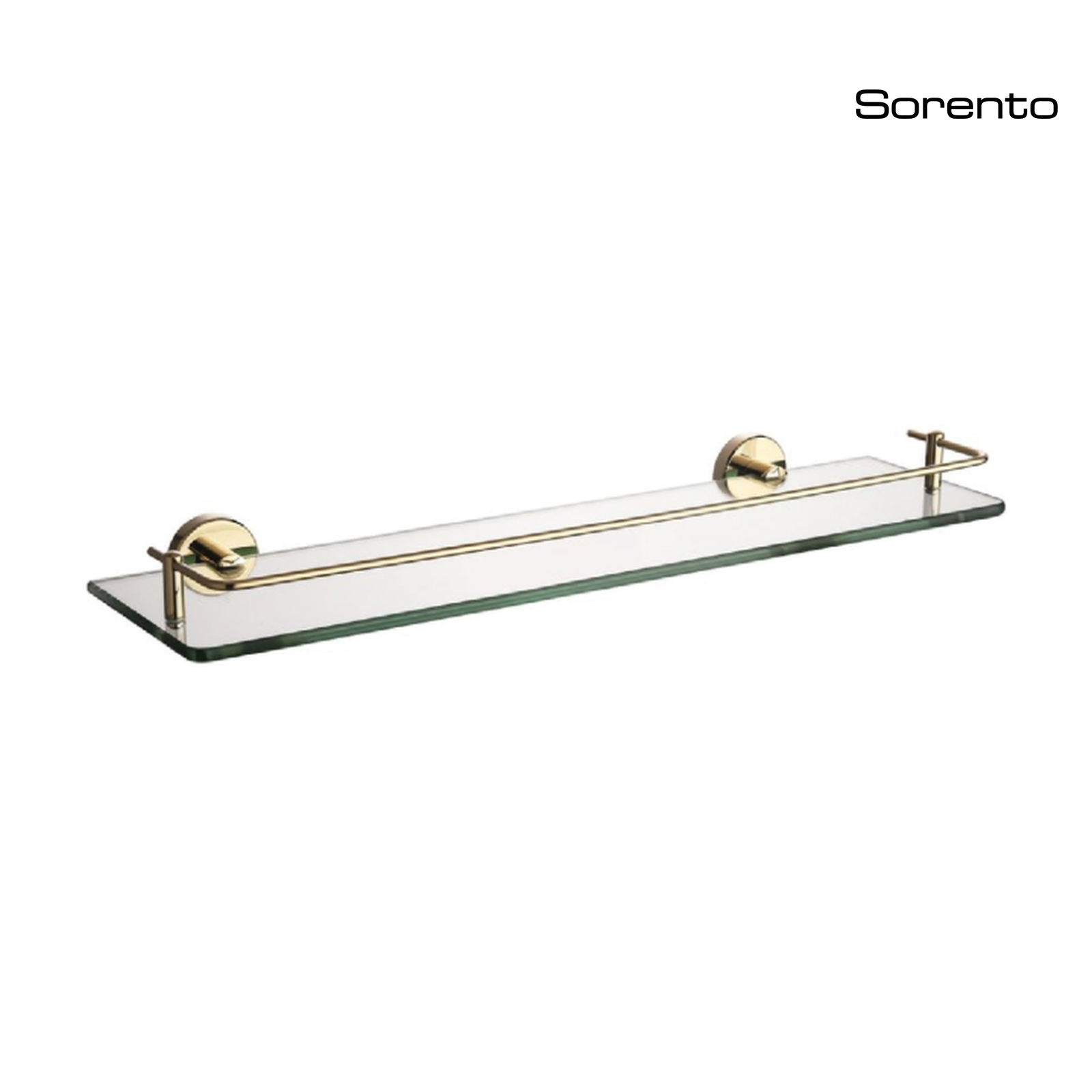 SORENTO SRT2405-GY 500mm Traditional Gold Chrome & Glass Bathroom Shelf
