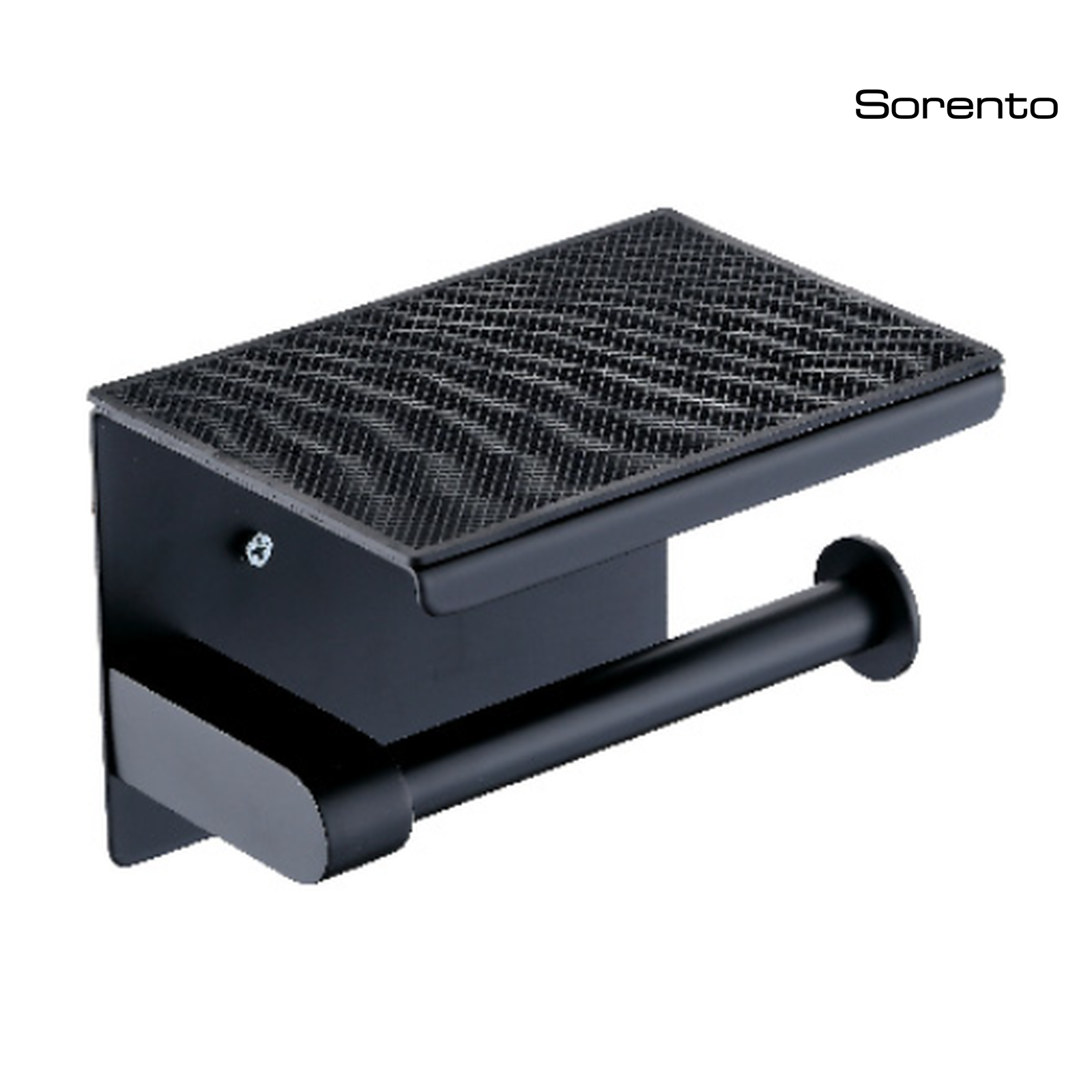 SORENTO SRT320-BL Toilet Paper Holder with Cover - Matte Black Stainless Steel