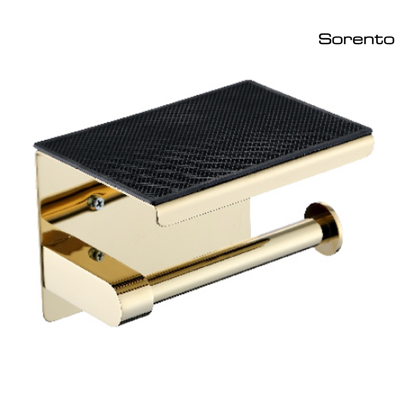 SORENTO SRT320-GY Toilet Paper Holder with Cover - Gold Polished Stainless Steel