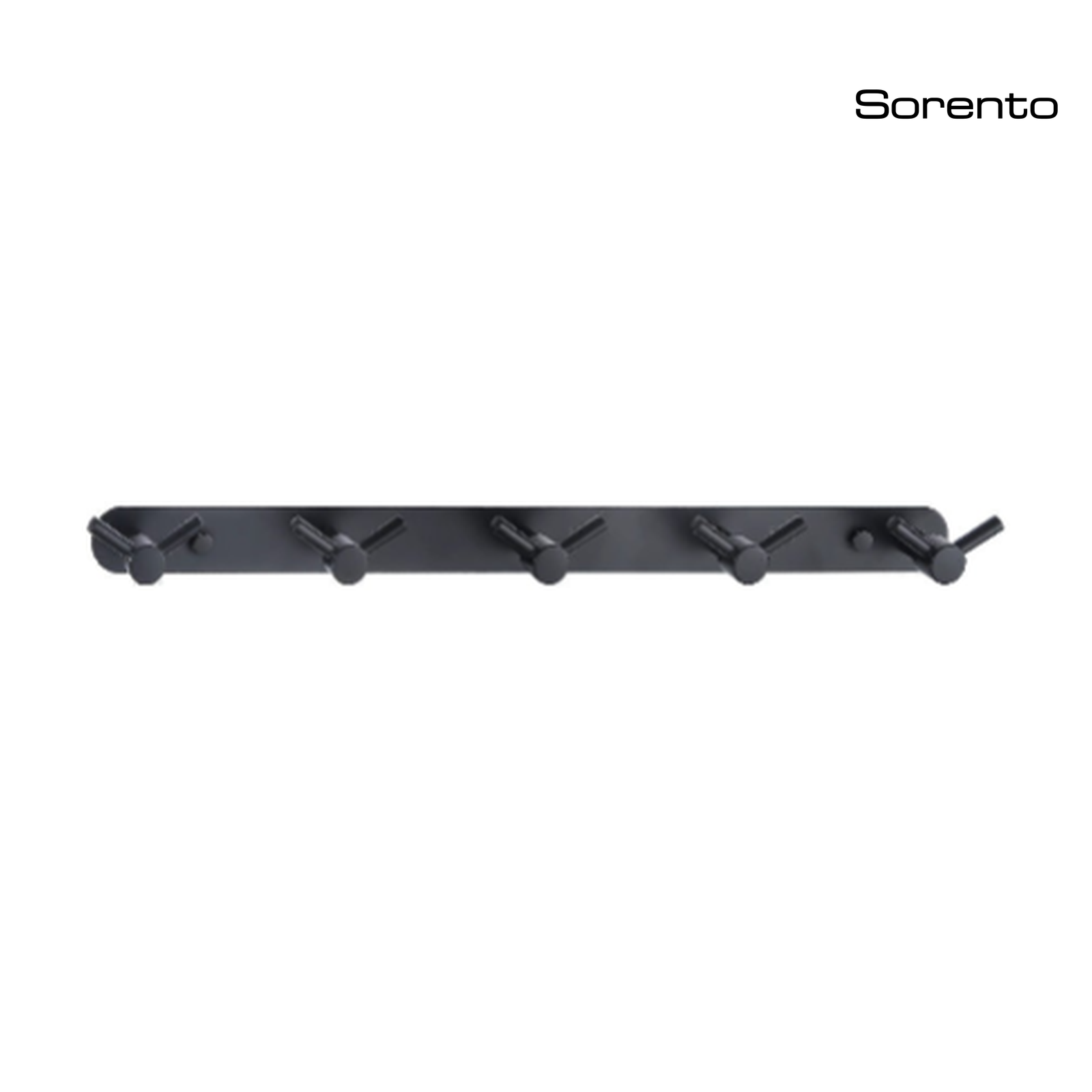 SORENTO SRT3361-5-BL_3 Matte Black Five Robe Hook Bar