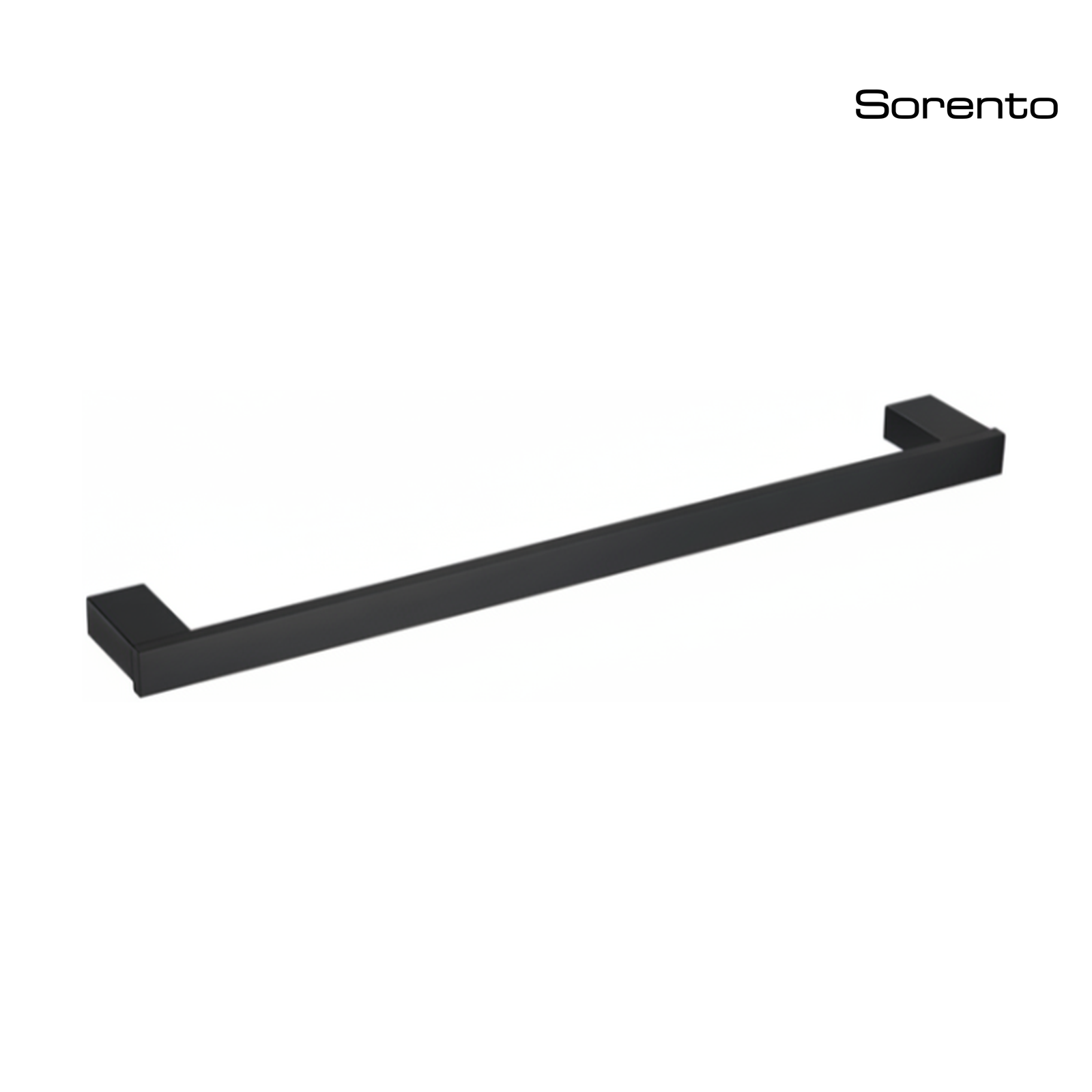 SORENTO SRT3608 800mm Single Matte Black Towel Rail - Square