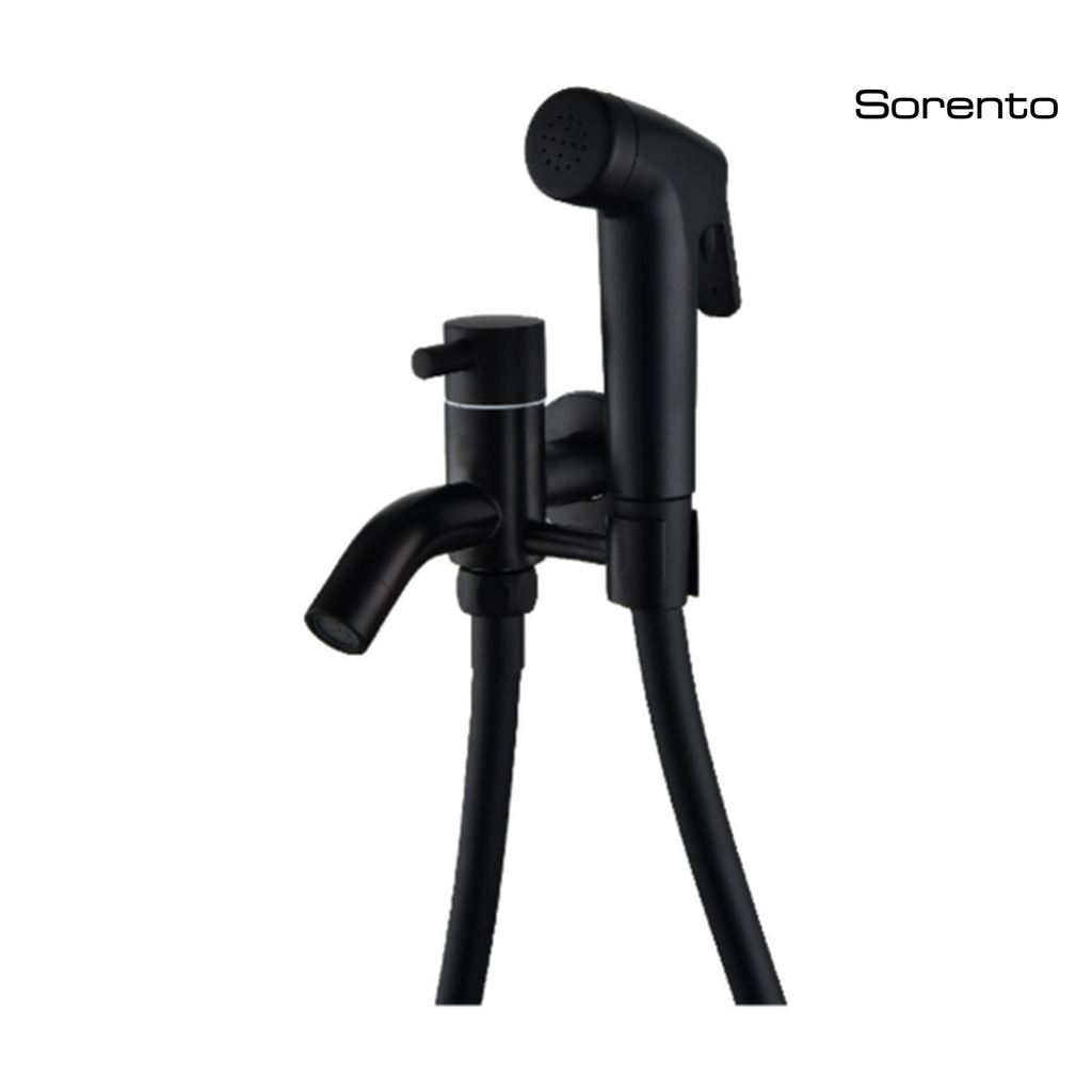 SORENTO SRT70-BL 2-Way Matt Black Bidet Spray c/w 1.2m PVC Flexible Hose