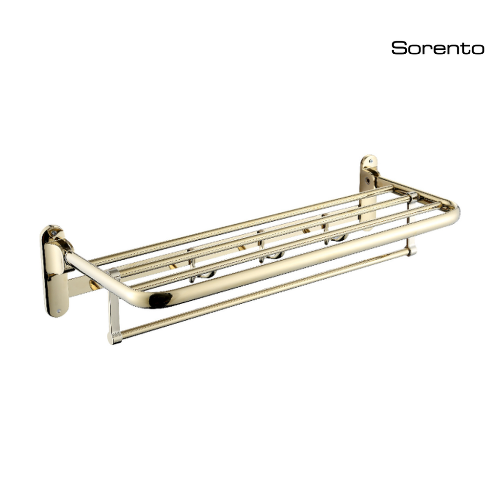 SORENTO SRT764-24-GY 600mm Double Gold Chrome Moveable Towel Shelf