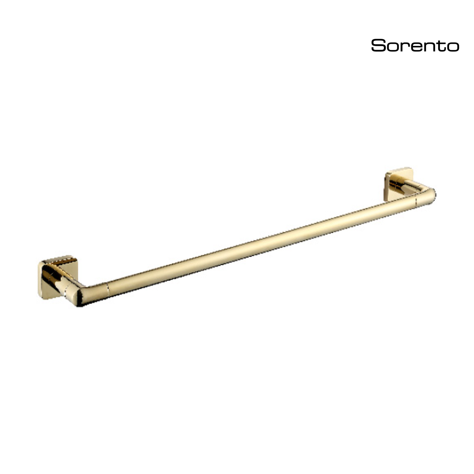 SORENTO SRT9540-GY 745mm Single Gold Chrome Towel Rail - Square