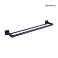 SORENTO SRT9541-BL 745mm Double Matte Black Towel Rail - Square