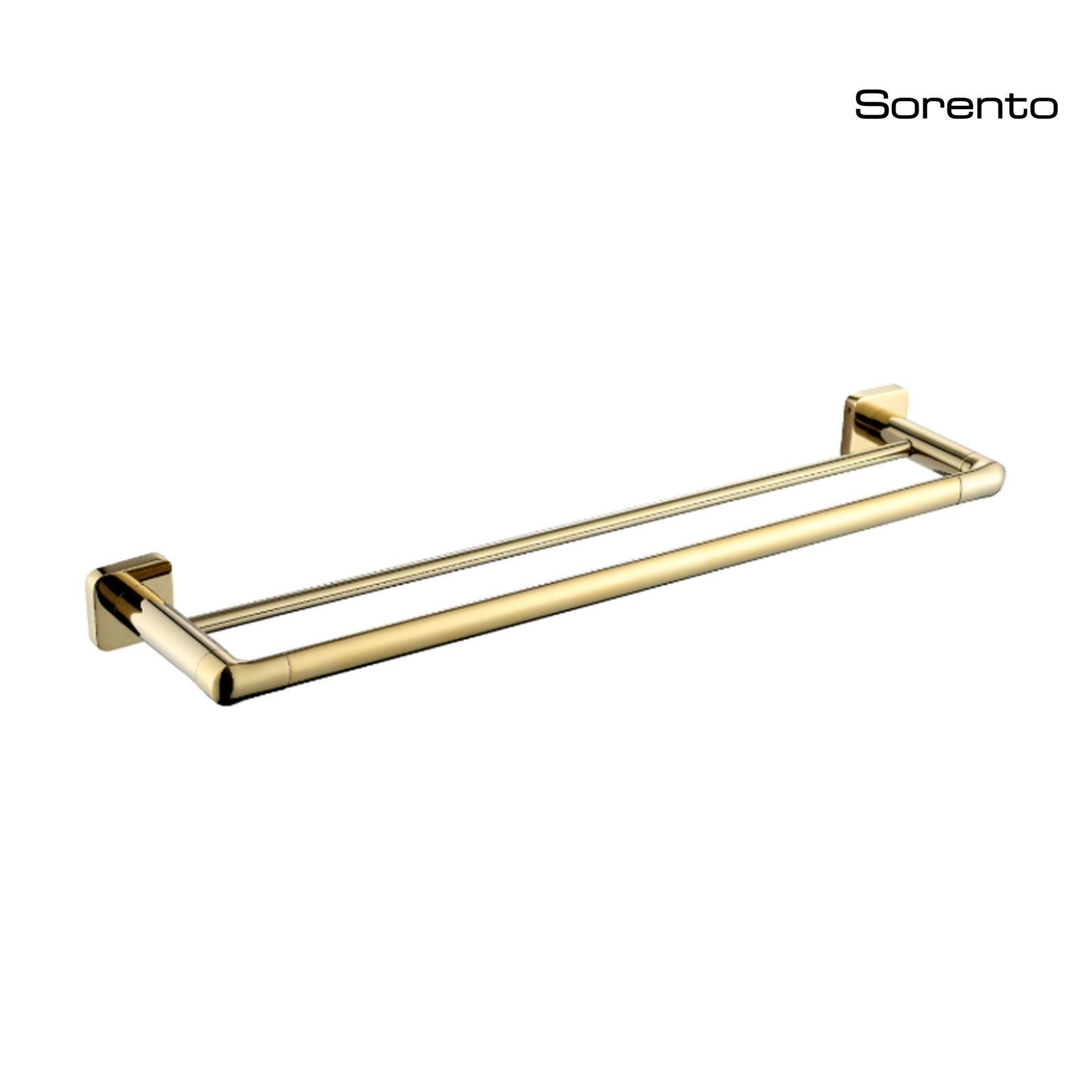 SORENTO SRT9541-GY 745mm Double Gold Chrome Towel Rail - Square