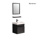 Sorento SRTBF11415 400mm Bathroom Vanity Set | Black Basin Cabinet with Mirror, Shelf, Cold Tap & Pop-Up Waste