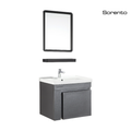 Sorento SRTBF11705 500mm Black Bathroom Basin Cabinet Set with Mirror, Shelf, Cold Tap & Pop-Up Waste