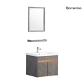 Sorento SRTBF11713 490mm Gunmetal Bathroom Vanity Set | Stainless Steel Basin Cabinet with Mirror, Shelf, Cold Tap & Pop-Up Waste