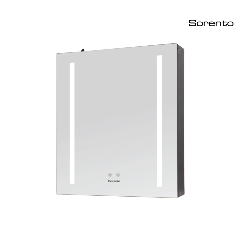 Sorento SRTLMCB902-BL 600mm LED Mirror Cabinet | White | Anti-Fog, Touch Sensor & Dual LED Lighting
