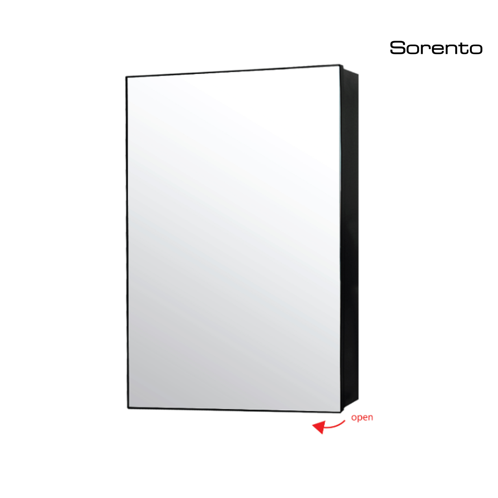 Sorento SRTMCB5060-BL 500mm Aluminium Mirror Cabinet | Black