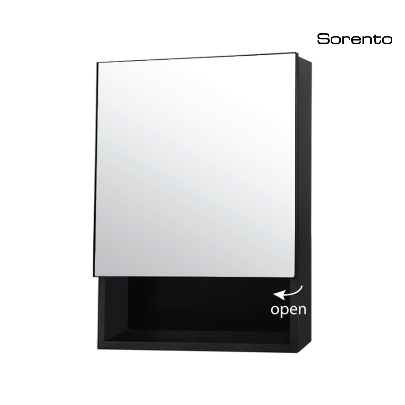 Sorento SRTMCB5061-BL 500mm Aluminium Mirror Cabinet | Black