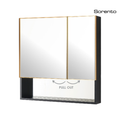 Sorento SRTMCB7070-BL 700mm Aluminium Mirror Cabinet | Black & Rose Gold