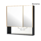 Sorento SRTMCB7070-BL 700mm Aluminium Mirror Cabinet | Black & Rose Gold