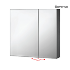 Sorento SRTMCB8071-BL 800mm Aluminium Mirror Cabinet | Black