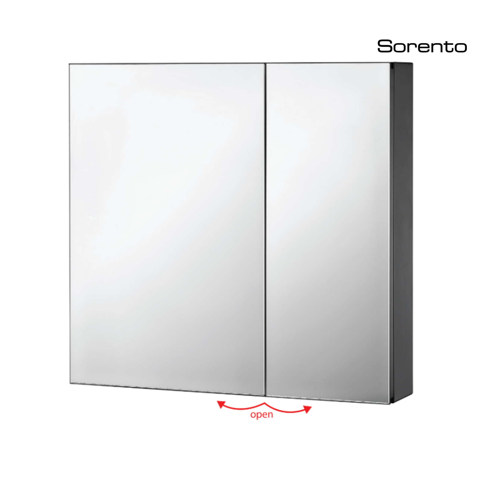 Sorento SRTMCB8071-BL 800mm Aluminium Mirror Cabinet | Black