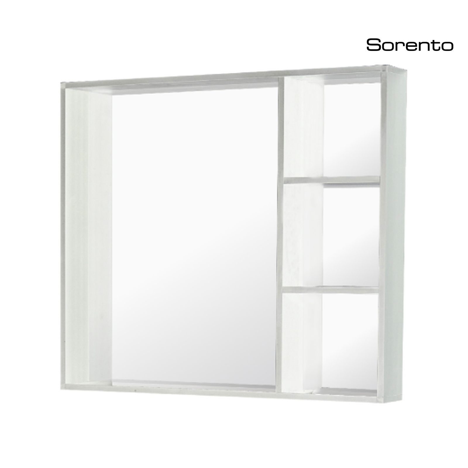 Sorento SRTMCB8081-WH 800mm Aluminium Mirror Cabinet | White